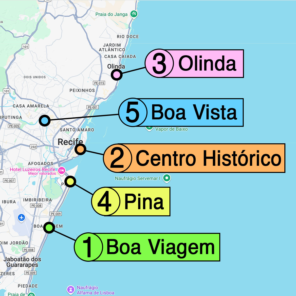 Dónde alojarse en Recife, Brasil